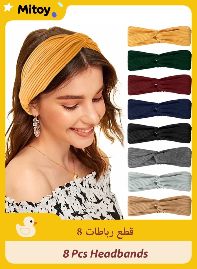 Mitoy 8 Pcs Headbands for Women, Stretchy Headbands - Image 1