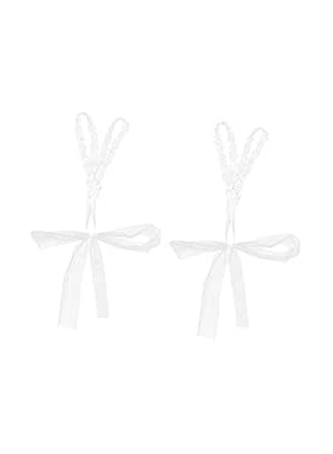 عصابات رأس زهرية ناعمة للمواليد الجدد 2 قطعة عصابات شعر للأطفال للاستحمام والتصوير الأبيض - Image 1