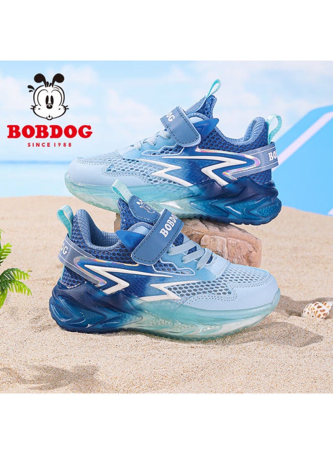 Bobdog Children's Shoes, Summer Kids' Sneakers, Boys' Soft-soled Mesh Breathable Running Shoes, 103552015, Navy Blue/light Moon, Size 27 - Image 1