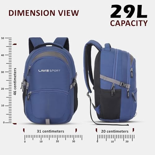 Lavie Sport 48cm Titan 29 litres Casual Backpack with Laptop Sleeve for Men & Women | Rain Cover Backpack for Boys & Girls - Image 4