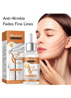 iBealee Vitamin C 30% Anti Aging Serum, Retinol and Hyaluronic Acid Serum for Brightening Firming and Hydrating Get Rid of Acne Marks Shrink Essence Fine Facial Lines Fade Brighten Pores Retinol Serum 20ml  - Image 1
