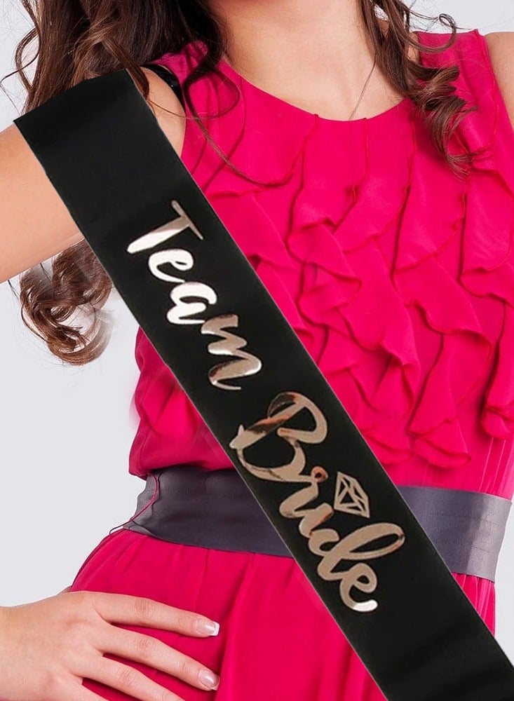 MARGOUN زينة حفلة زفاف فريق العروس، هدايا حفلة، إكسسوارات سوداء - Image 1