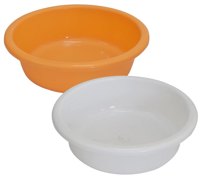 Kuber Industries Kuber Industries Multiuses Unbreakable Plastic Knead Dough Basket/Basin Bowl For Home & Kitchen 6 Ltr- Pack of 2 (Yellow & White)  - Image 1