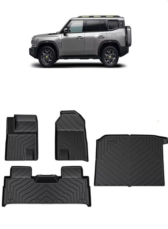 Generic Jetour T2 Traveler Custom Fit Floor And Trunk Mats, 5d Floor Mats And Cargo Trunk Mat for Jetour T2 Traveler, Heavy Duty Mats, Full Set  - Image 1