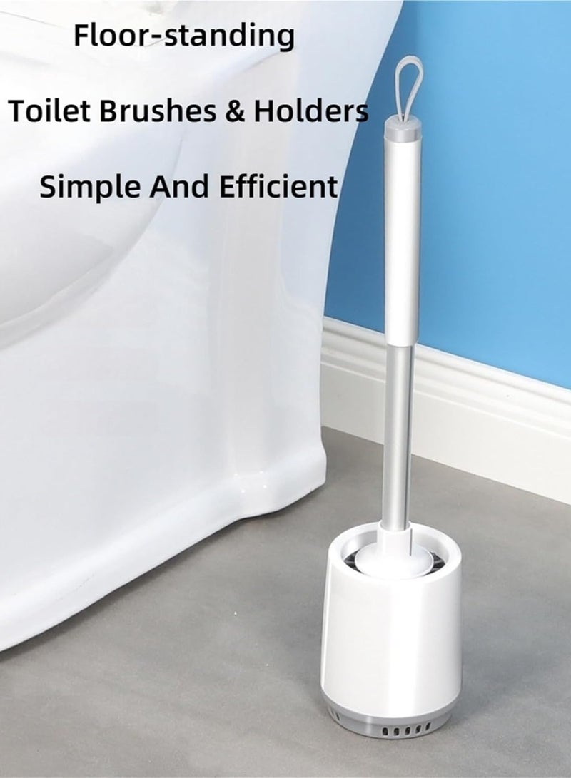 TodyJeyHo Plastic Toilet Brush and Holder Set Toilet Brush with Durable Bristles and Long Handle Bathroom Accessories Space Saving for Storage for Bathroom Deep Cleaning - Image 2