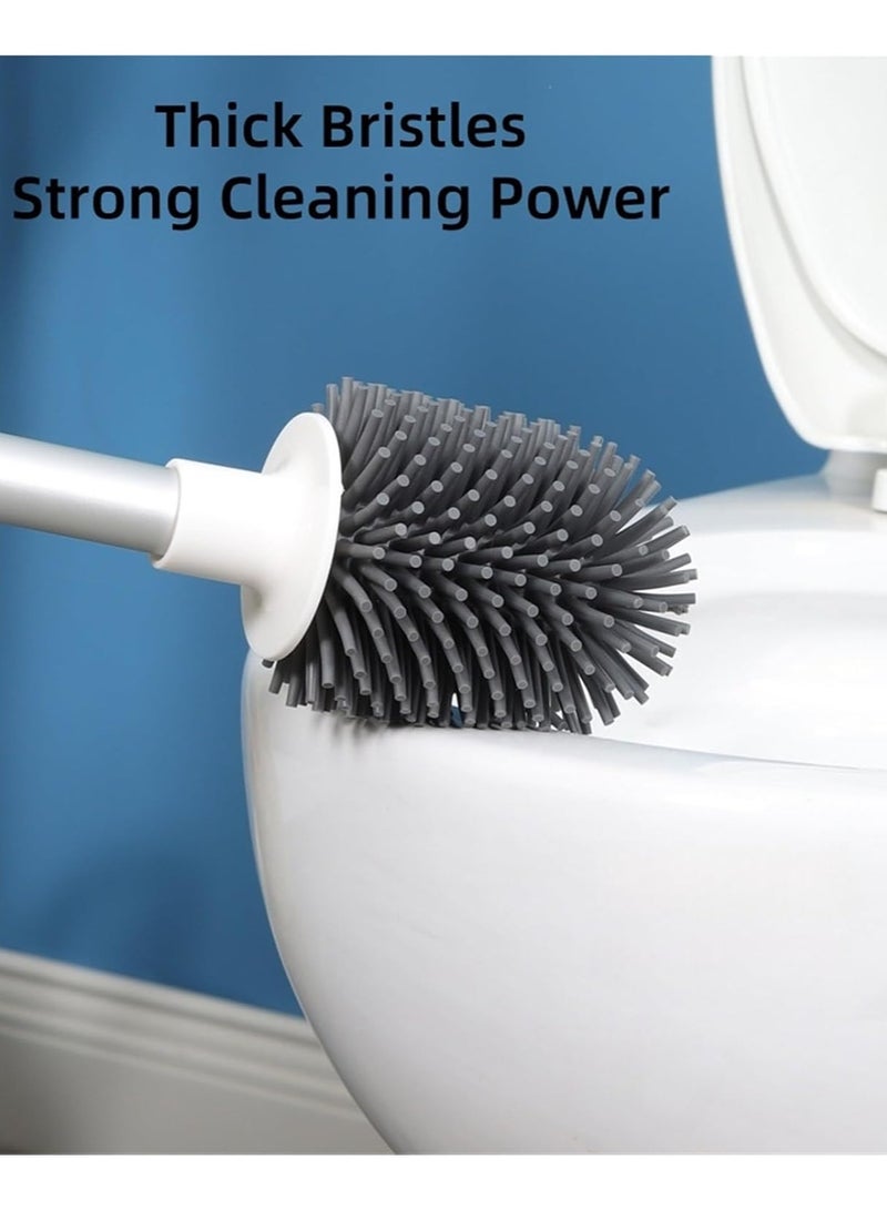 TodyJeyHo Plastic Toilet Brush and Holder Set Toilet Brush with Durable Bristles and Long Handle Bathroom Accessories Space Saving for Storage for Bathroom Deep Cleaning - Image 3