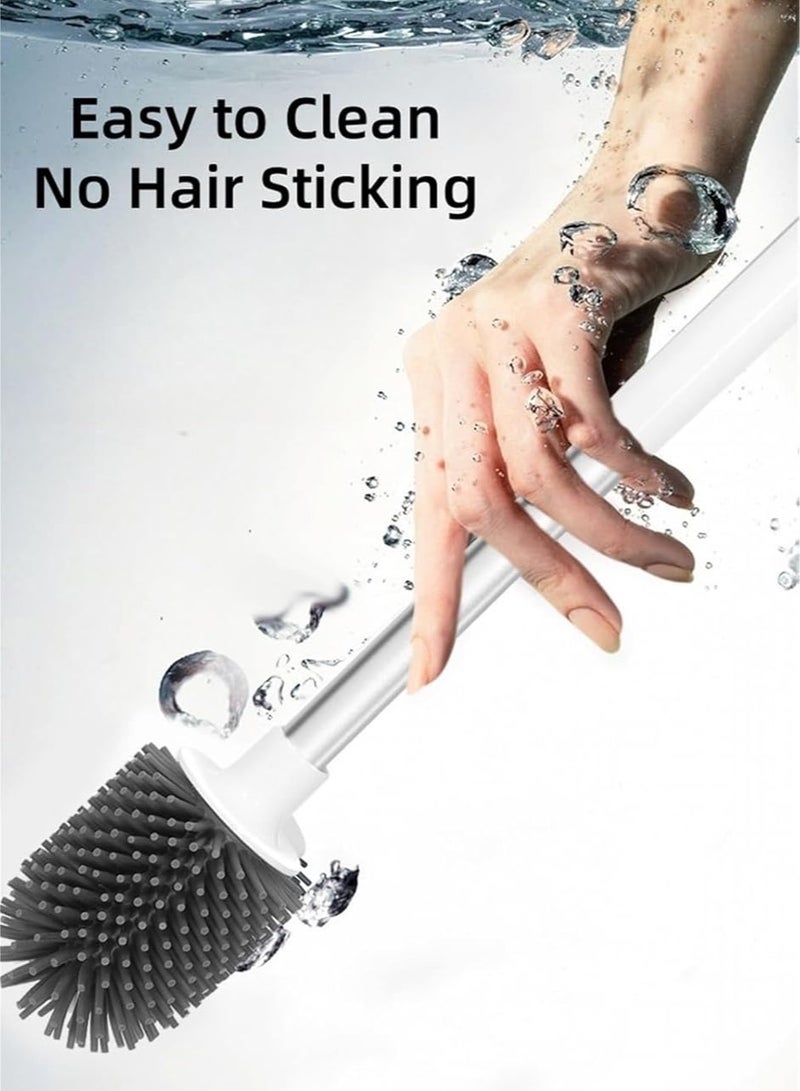 TodyJeyHo Plastic Toilet Brush and Holder Set Toilet Brush with Durable Bristles and Long Handle Bathroom Accessories Space Saving for Storage for Bathroom Deep Cleaning - Image 5