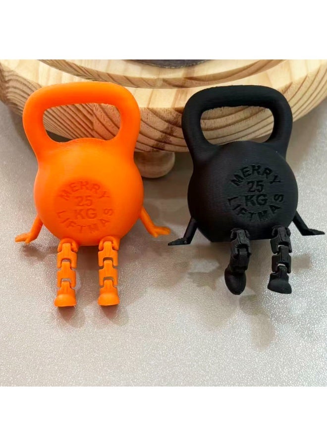 تمثال Kettlebell مطبوع ثلاثي الأبعاد بأطراف مفصلية، حلية مكتبية - Image 2
