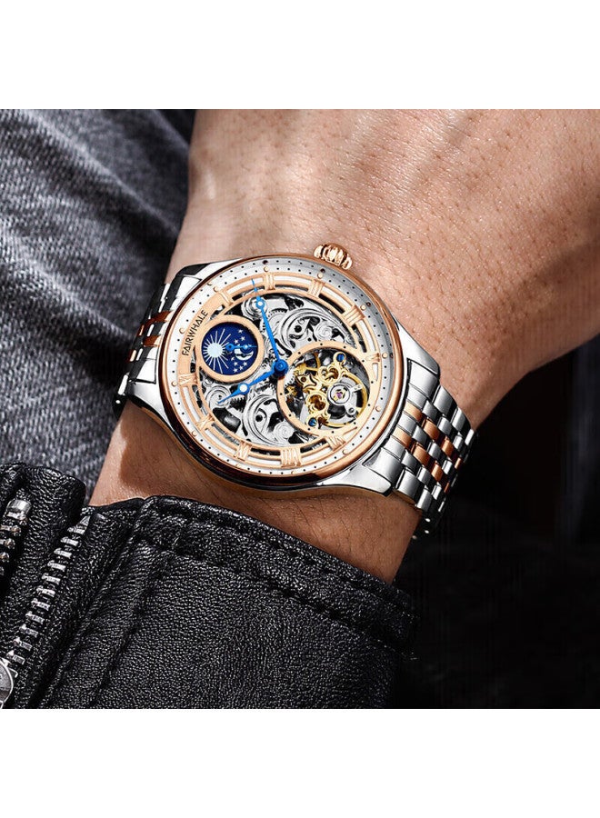 Fairwhale Men's Fully Automatic Skeleton Mechanical Watch, Water-resistant, Chinese-made With Swiss Quality, Wrisch, Valentine's Day Gift For Boyfriend - Image 1