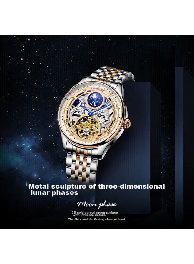 Fairwhale Men's Fully Automatic Skeleton Mechanical Watch, Water-resistant, Chinese-made With Swiss Quality, Wrisch, Valentine's Day Gift For Boyfriend - Image 2