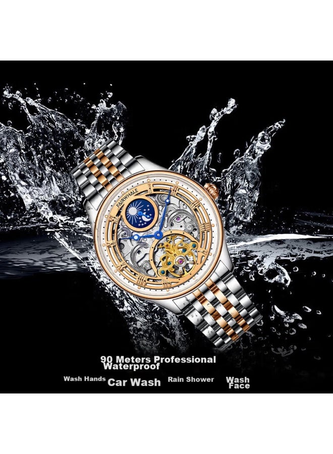 Fairwhale Men's Fully Automatic Skeleton Mechanical Watch, Water-resistant, Chinese-made With Swiss Quality, Wrisch, Valentine's Day Gift For Boyfriend - Image 5