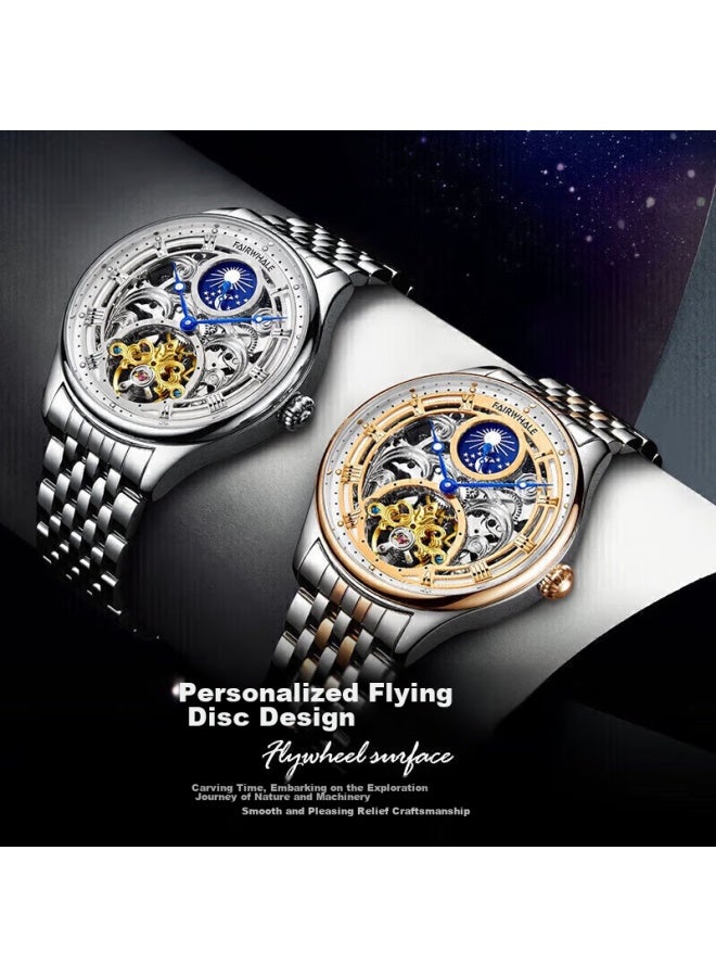 Fairwhale Men's Fully Automatic Skeleton Mechanical Watch, Water-resistant, Chinese-made With Swiss Quality, Wrisch, Valentine's Day Gift For Boyfriend - Image 3