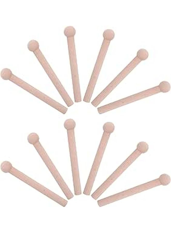 12pcs Solid Wood Pegboard Hooks and Dowels Set 25x130x15mm for Garage Tool Storage and Workshop Organization - Image 1