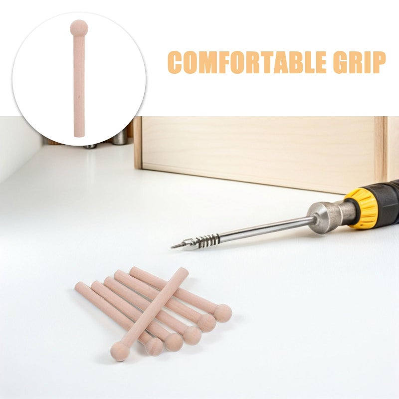 12pcs Solid Wood Pegboard Hooks and Dowels Set 25x130x15mm for Garage Tool Storage and Workshop Organization - Image 4
