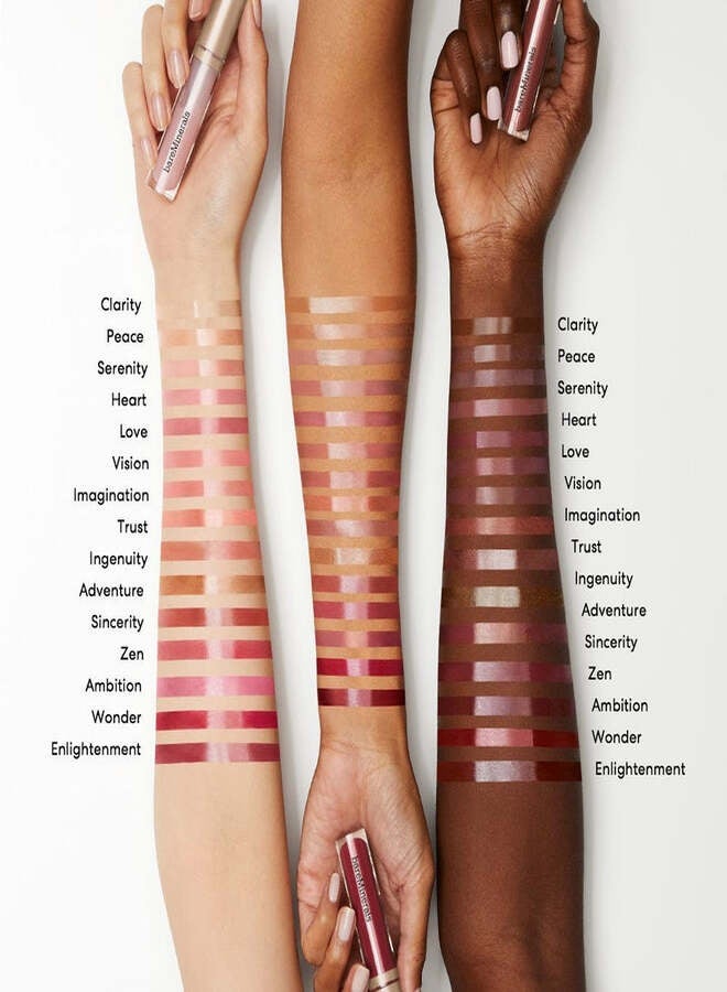 bareMinerals Mineralist Lip Gloss-Balm – Love| Hydrating Sheer Lip Gloss-Balm with Cold-Pressed Fruit Oils, Vegan Non-Sticky High-Shine Lip Gloss – 4 ml - Image 5