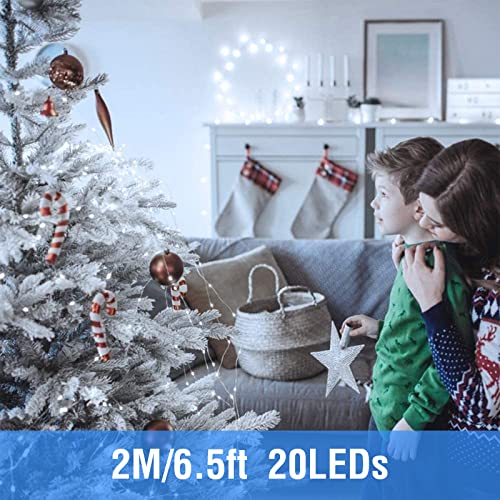 Onforu 16 Pack Fairy Lights Battery Operated String Lights, 6.5ft 20 Mini LED Lights, IP67 Waterproof White Fairy Lights, Twinkle Lights for Mason Jar Wedding Centerpiece Decor Christmas Bedroom - Image 4