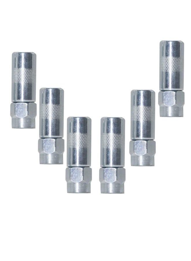 6pcs Grease Gun Nozzle Tips, Grease Gun Accessories, Steel, Copper, Silver - Image 1