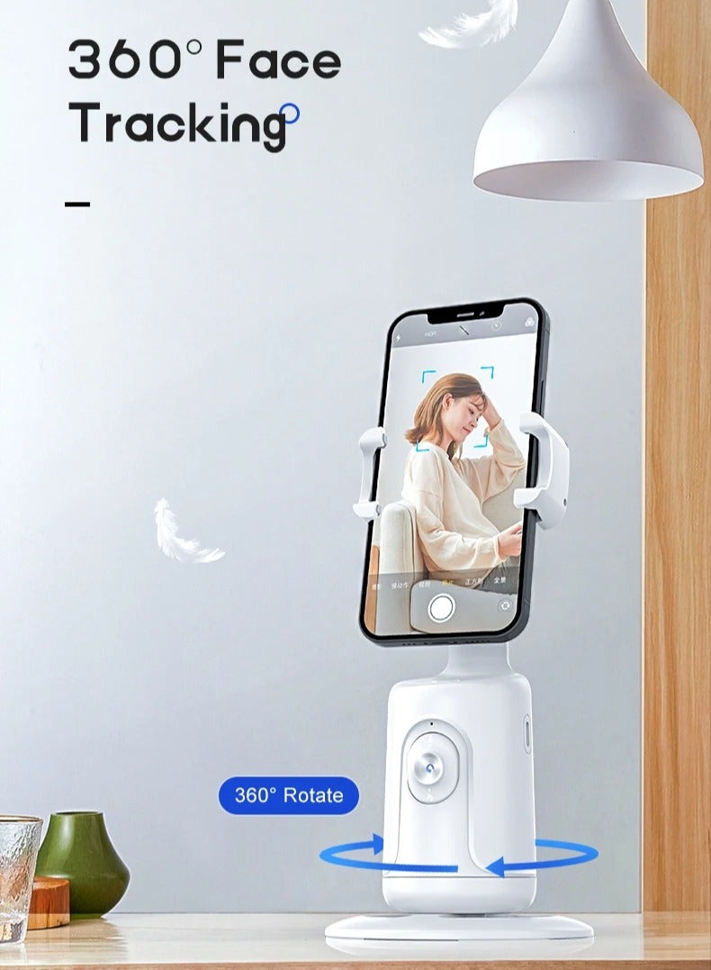 AROAQ Auto Face Tracking Phone Holder, Intelligent AI Mini Selfie Stick, Smart 360 Degree Selfie Stabilizer Phone Holder Gimbal With Adjustable Lens For Smartphone Vlog Live Streaming, (Pink) - Image 4