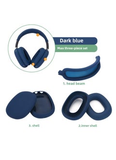 Digital Computer/bluetooth Headset Case/bluetooth Headset Shell Protective Cover For Airpods Pro-Color:max Three-piece Set Dark Blue (head Beam + Shell + Ear Cap)-Model:Applicable To Airpods Max