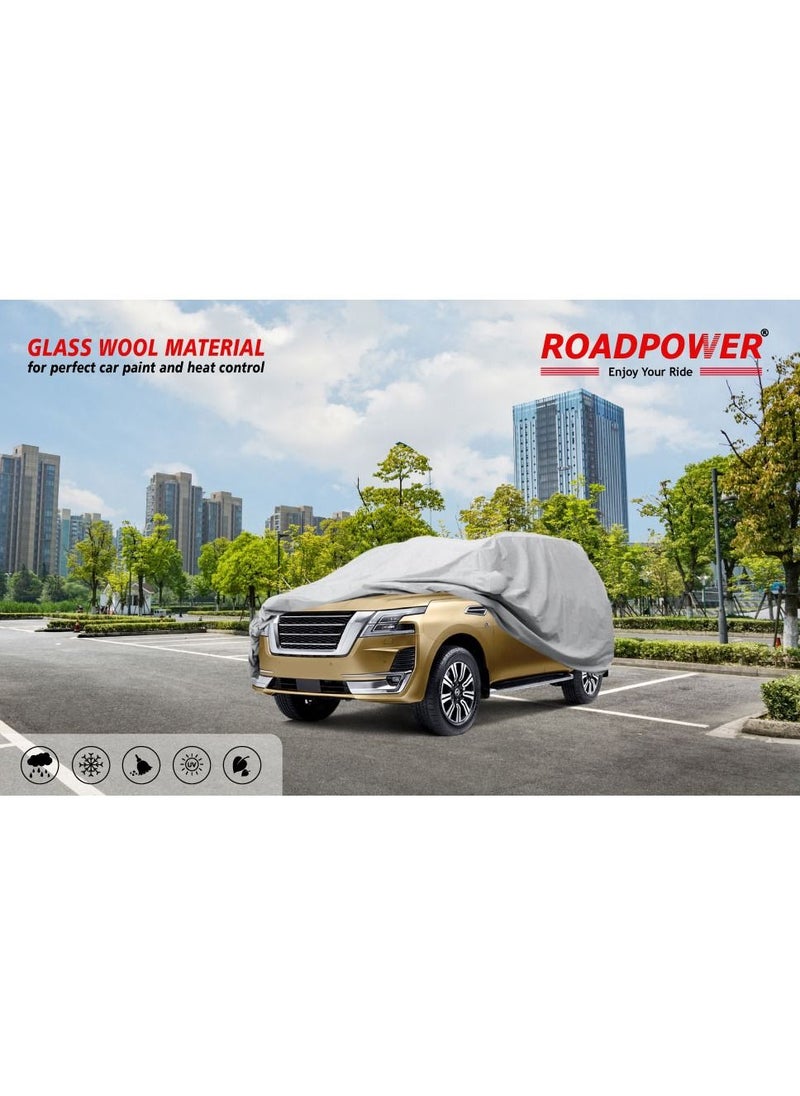 RoadPower - zipper Car Body Cover with Mirror Pocket (Nissan Patrol, 212''X 78''X 70'') - Image 1