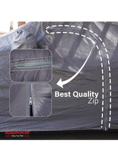 RoadPower zipper Car Body Cover with Mirror Pocket (Nissan Patrol, 212''X 78''X 70'')  - Image 2