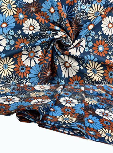SimpleFun Boho Dress for Women Sleeveless Cotton Cute Summer Dresses Travel Floral Blue,XL - Image 5