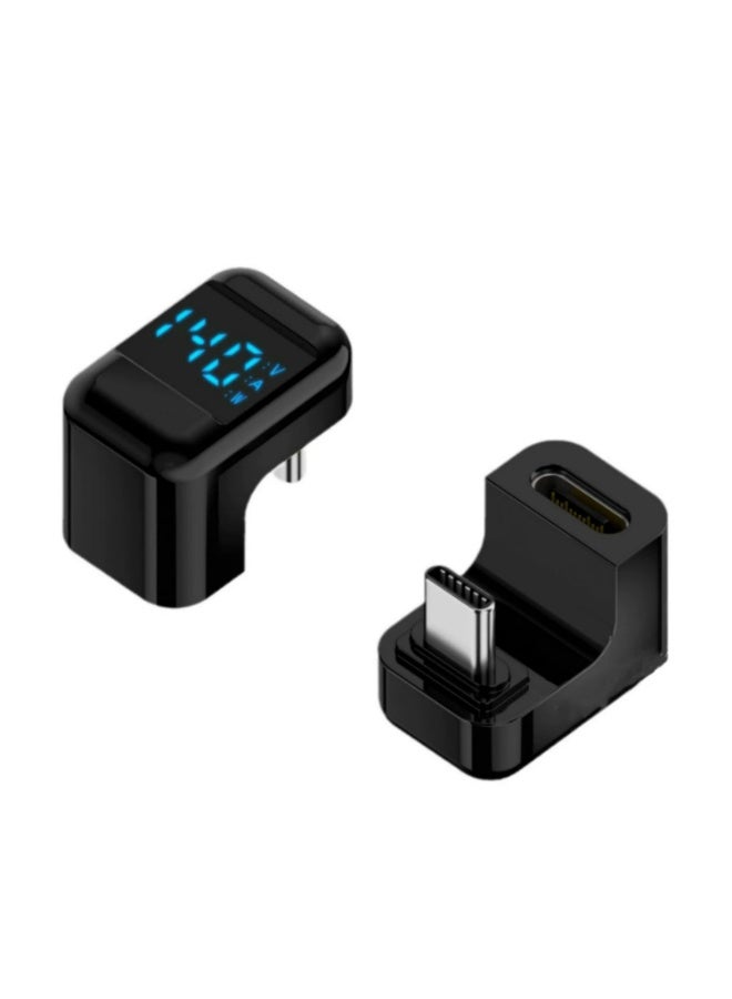 قطعة واحدة من محولات USB4.0 على شكل حرف U بقدرة 140 واط وسرعة 40 جيجابت في الثانية للشحن السريع، من ذكر USB-C إلى أنثى Type-C، بزاوية 180 درجة، موصلات هاتف عالية السرعة. - Image 1
