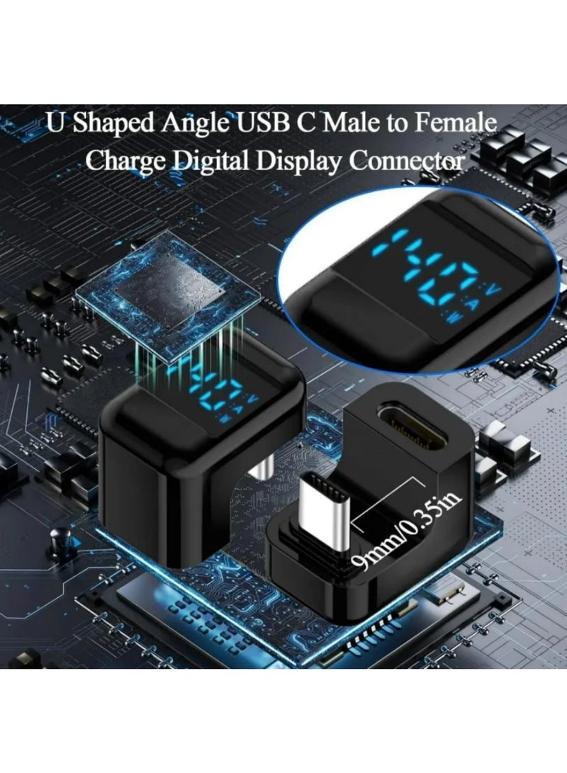 قطعة واحدة من محولات USB4.0 على شكل حرف U بقدرة 140 واط وسرعة 40 جيجابت في الثانية للشحن السريع، من ذكر USB-C إلى أنثى Type-C، بزاوية 180 درجة، موصلات هاتف عالية السرعة. - Image 5