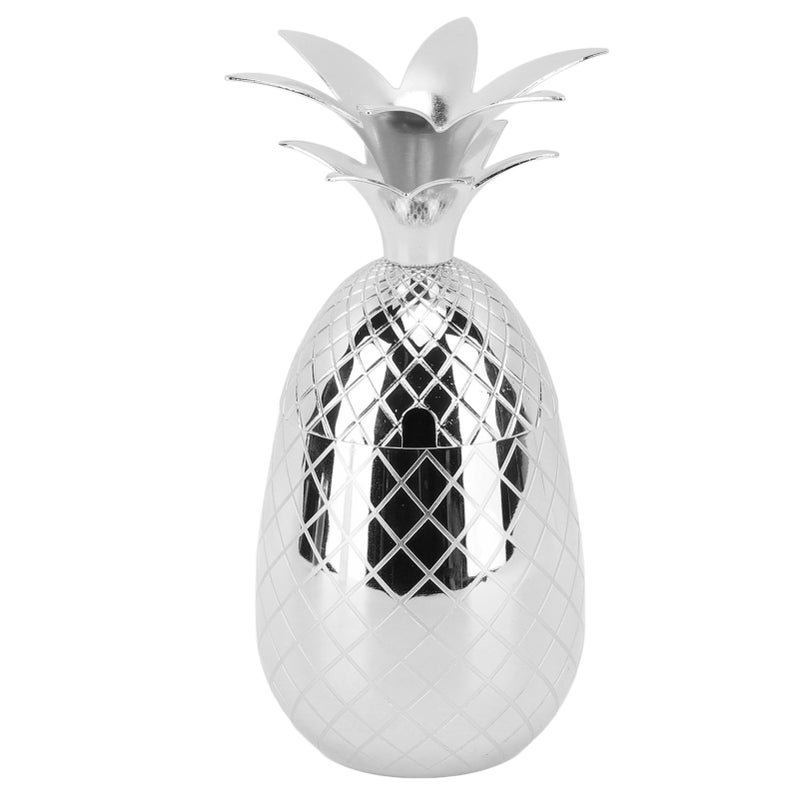 Pineapple Cup with Lid 500ml Stainless Steel Drinking Glasses Reusable Easy to Clean Versatile Tumbler Cup for Bar Party Silver - Image 3