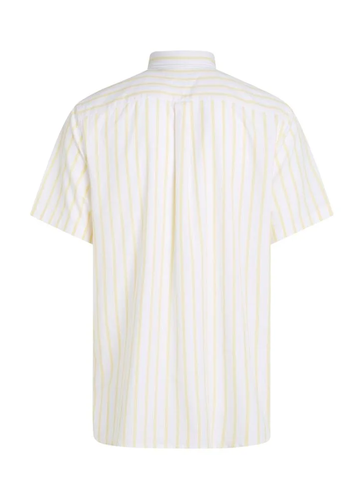 TOMMY HILFIGER Flex Cotton Poplin Stripe Short Sleeve Shirt
