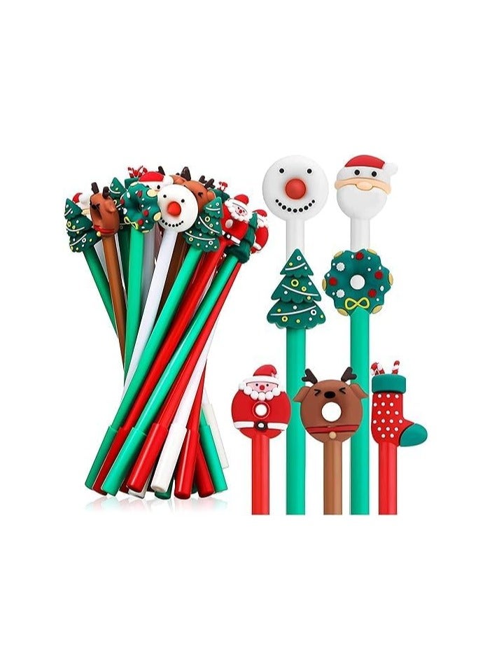 Generic Novelty Christmas Gel Ink Pens, Black Gel Ink Christmas Letters Pens New Year Cartoon Gel Ink Pens for Boys Girls Office Supplies, 7 Styles (36) - Image 1