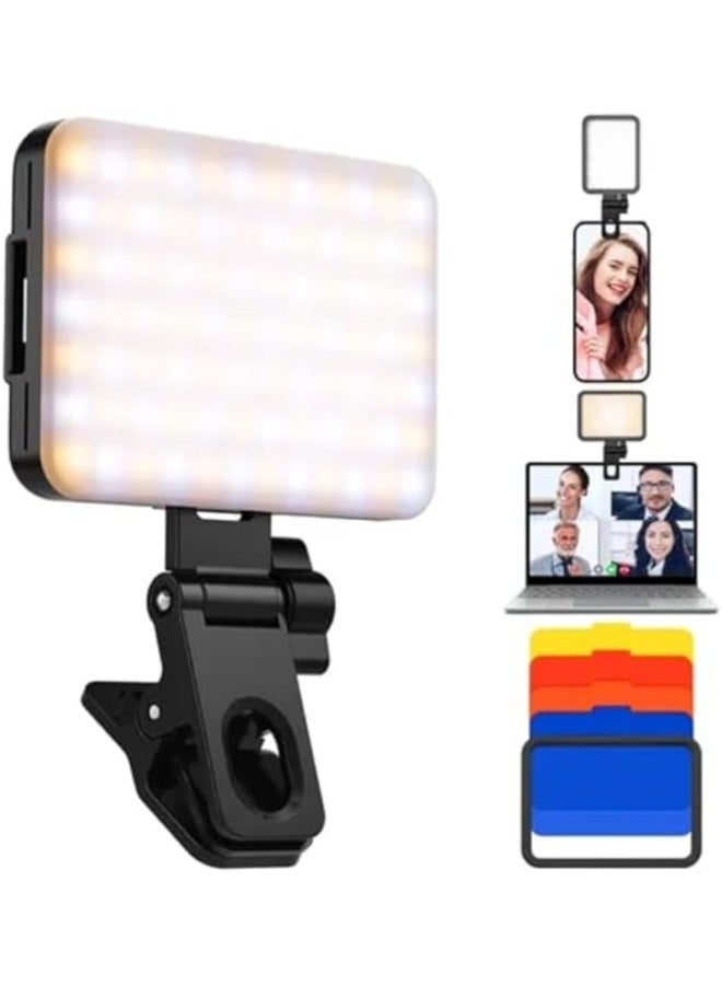 Selfie Ring Light for Mobile – Rechargeable LED Camera Light with 3 Brightness Levels for Video Recording, Laptop Use, and Video Conferences - Image 1