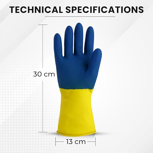 Robustt Heavy Duty Rubber Hand gloves - 50 Pairs (Free Size, Multicolor) for Dishwashing, gardening, kitchen cleaning - Image 4
