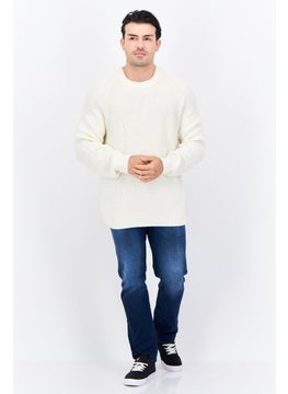 Men Crew Neck Knitted Sweater, Ivory - pzsku/ZB2BF838CD0B08644BA10Z/45/_/1737900706/324c0e12-501b-4967-9159-50c8205b3cae