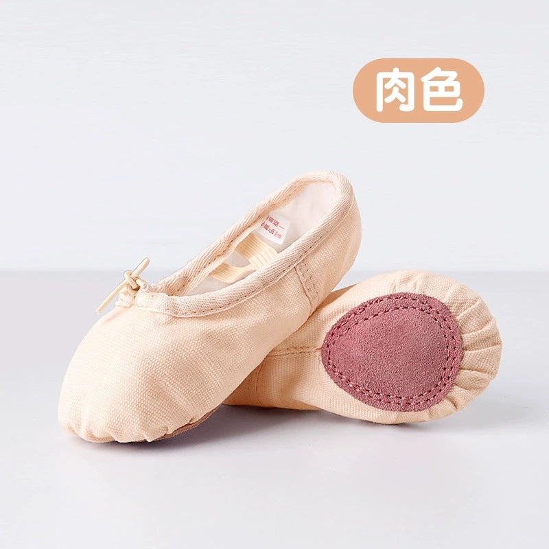 Generic Childrens Dance Shoes Yoga Shoes Ballet Shoes Adult Lace-up Free Practice Chinese Dance Cat Claw Shoes Soft Sole Dance Shoes Flesh color-lace-up cloth head 