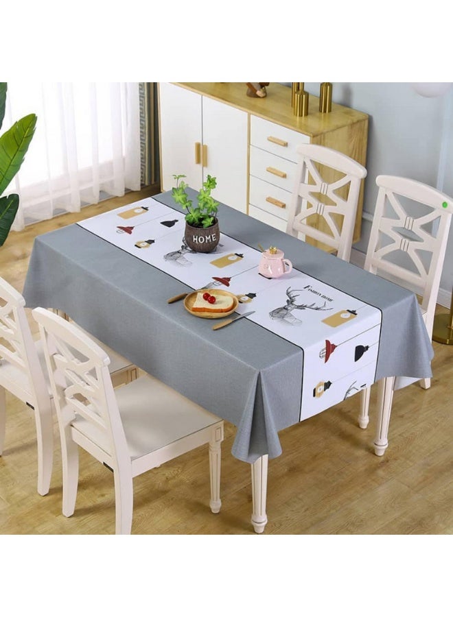 مفرش طاولة سفرة وتر بروف مقاوم للماء والسوائل والزيوت غطاء حماية أثاث مستطيل فاخر بتصاميم عصرية جذابة لتزيين غرفة الطعام والمطبخ خامة متينة عالية الجودة مانعة للتسرب وسهلة التنظيف بالمسح فقط مقاس كبير 137 في 183 سم مناسب للعزومات والحفلات والاستخدام اليومي لحماية الطاولات الخشبية والزجاجية من الخدوش والبقع والاتساخ - Image 2