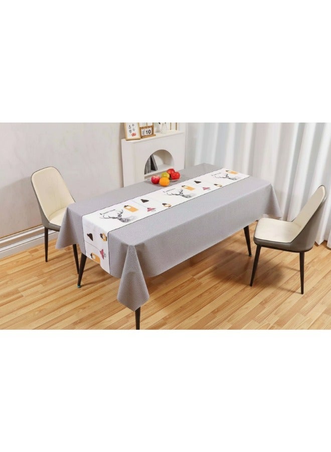 مفرش طاولة سفرة وتر بروف مقاوم للماء والسوائل والزيوت غطاء حماية أثاث مستطيل فاخر بتصاميم عصرية جذابة لتزيين غرفة الطعام والمطبخ خامة متينة عالية الجودة مانعة للتسرب وسهلة التنظيف بالمسح فقط مقاس كبير 137 في 183 سم مناسب للعزومات والحفلات والاستخدام اليومي لحماية الطاولات الخشبية والزجاجية من الخدوش والبقع والاتساخ - Image 1