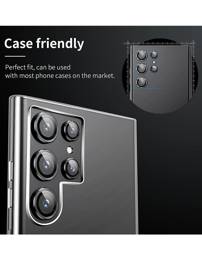 ELTRAZONE Camera Lens Protector for Samsung Galaxy S24 Ultra 2024, 9H Transparent Camera Tempered Glass Grade Shatterproof (Black) - Image 4