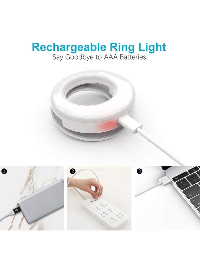 Selfie Ring Lights LED Circle  Cell Phone Laptop Camera Photography Video Lighting Clip On Rechargeable - Image 4