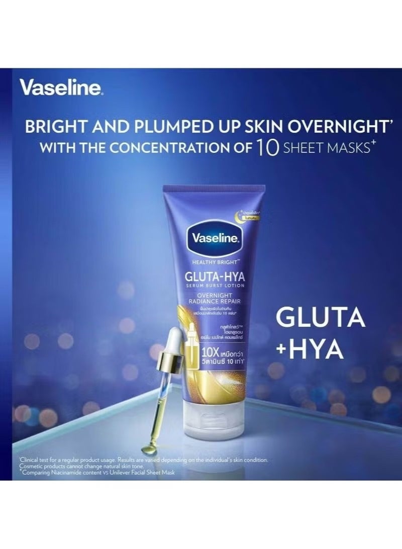Vaseline Healthy Bright Gluta-Hya Serum Burst Lotion Overnight Radiance Repair 330 ml - Image 3