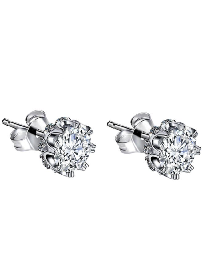 KUYING Inlaid Diamond Earrings With Hooks And Studs