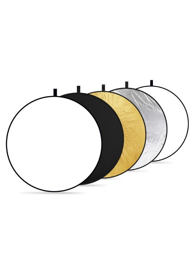 Arabest 43 Inch/110 Centimeter Light Reflector Light Diffuser 5 in 1 Collapsible Multi Disc with Bag - Translucent, Silver, Gold, White, and Black for Studio Photography Lighting and Outdoor Lighting - Image 4
