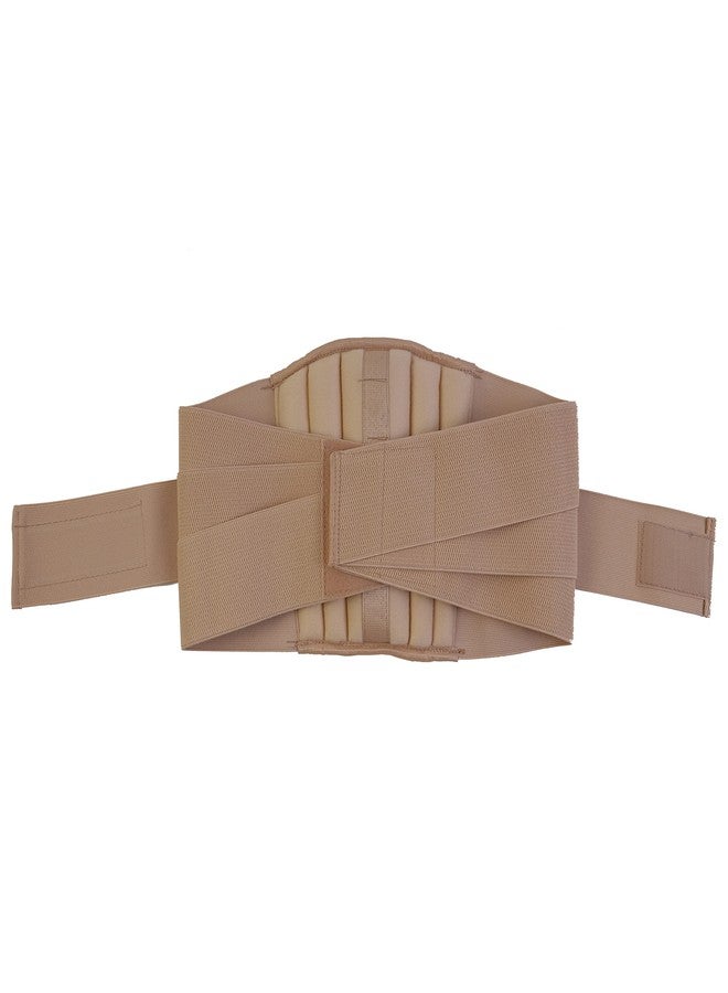 SpiffySky Classic Lumbar Support Belt, Back Support Belt, Lower Back Pain Relief Belt for Men and Women, With Double Strapping Design (Beige Color and with Magnet)-Small - Image 4