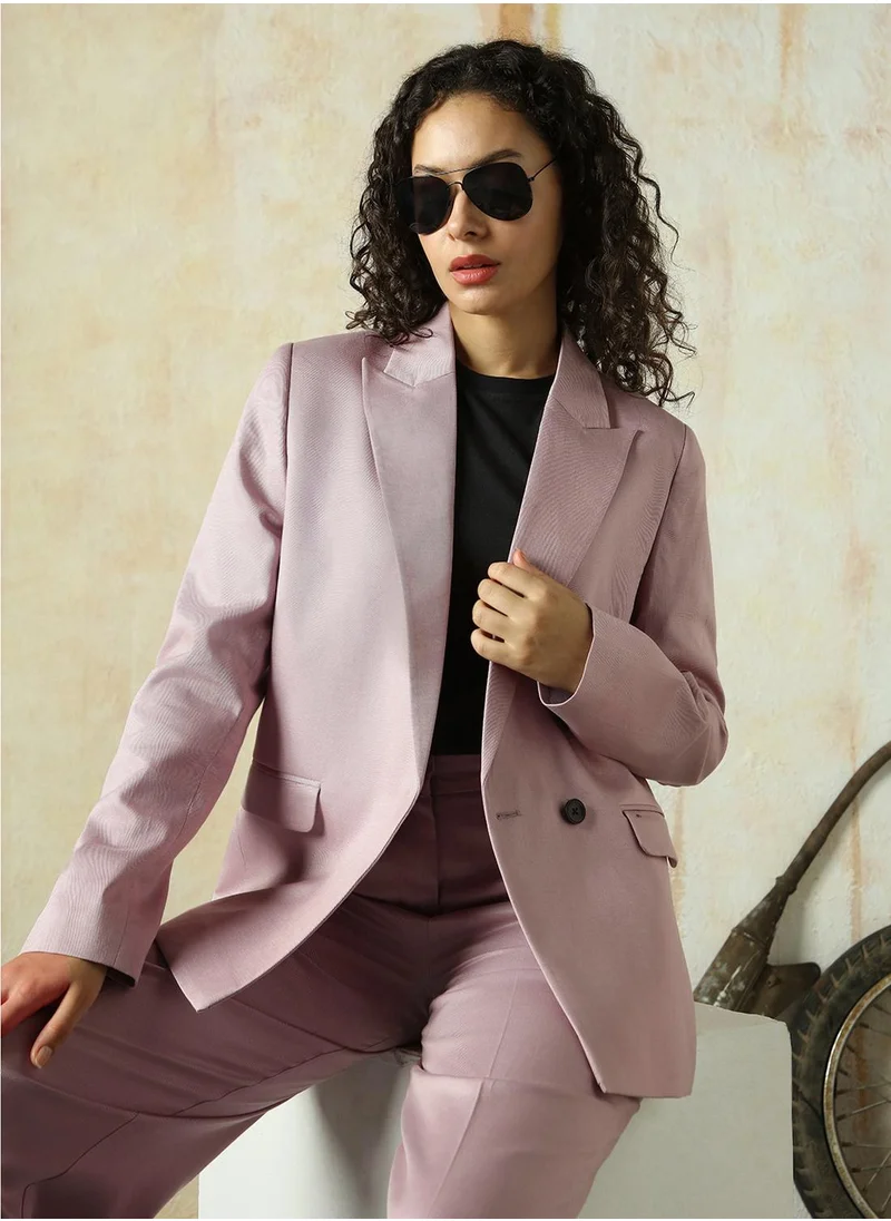 HIGH STAR Women's Sea Fog Cotton Blend Solid Oversized Blazer