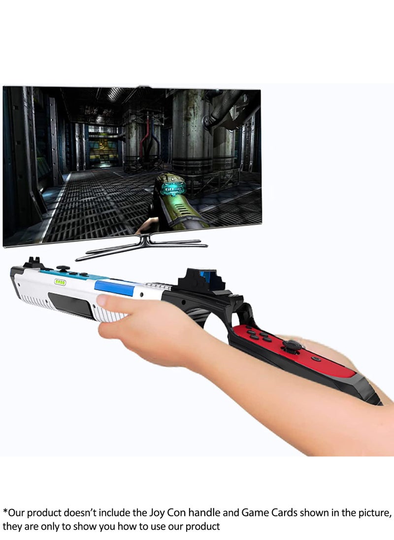 MissTiara - Game Gun Grip Cover for Nintendo Switch and Switch OLED Joy Con Controller with Game Card Storage Function Detachable Design for Easy Storage and Carry - Image 1