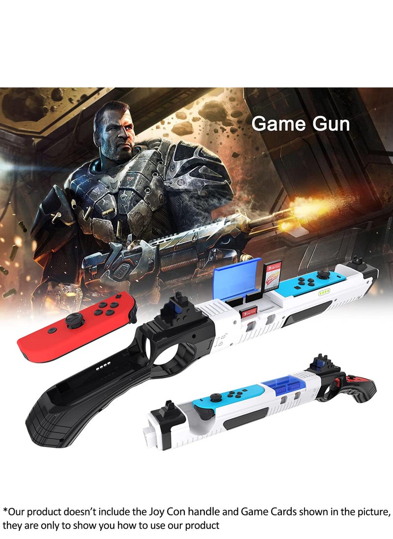 MissTiara - Game Gun Grip Cover for Nintendo Switch and Switch OLED Joy Con Controller with Game Card Storage Function Detachable Design for Easy Storage and Carry - Image 1