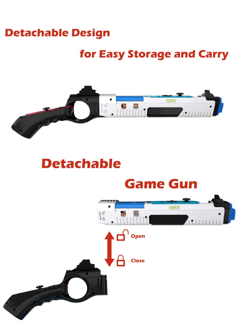 MissTiara - Game Gun Grip Cover for Nintendo Switch and Switch OLED Joy Con Controller with Game Card Storage Function Detachable Design for Easy Storage and Carry - Image 1