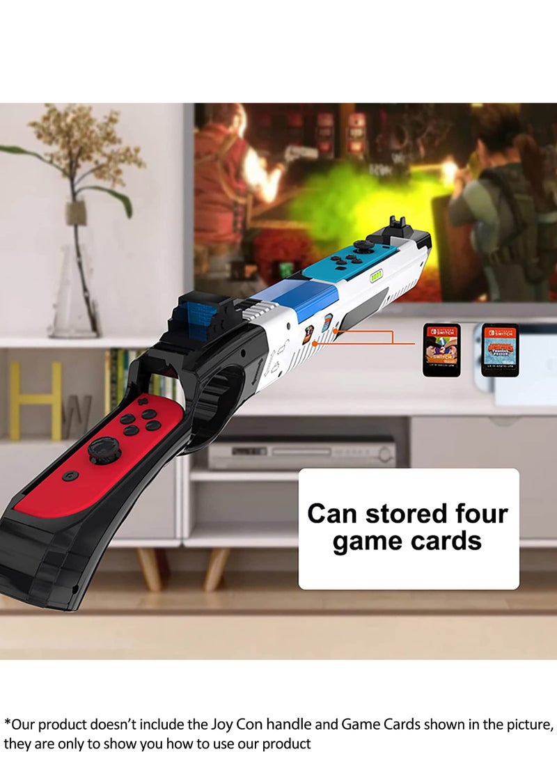 MissTiara - Game Gun Grip Cover for Nintendo Switch and Switch OLED Joy Con Controller with Game Card Storage Function Detachable Design for Easy Storage and Carry - Image 1