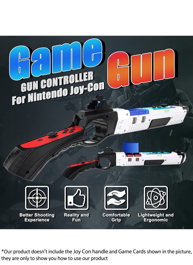 MissTiara - Game Gun Grip Cover for Nintendo Switch and Switch OLED Joy Con Controller with Game Card Storage Function Detachable Design for Easy Storage and Carry - Image 1