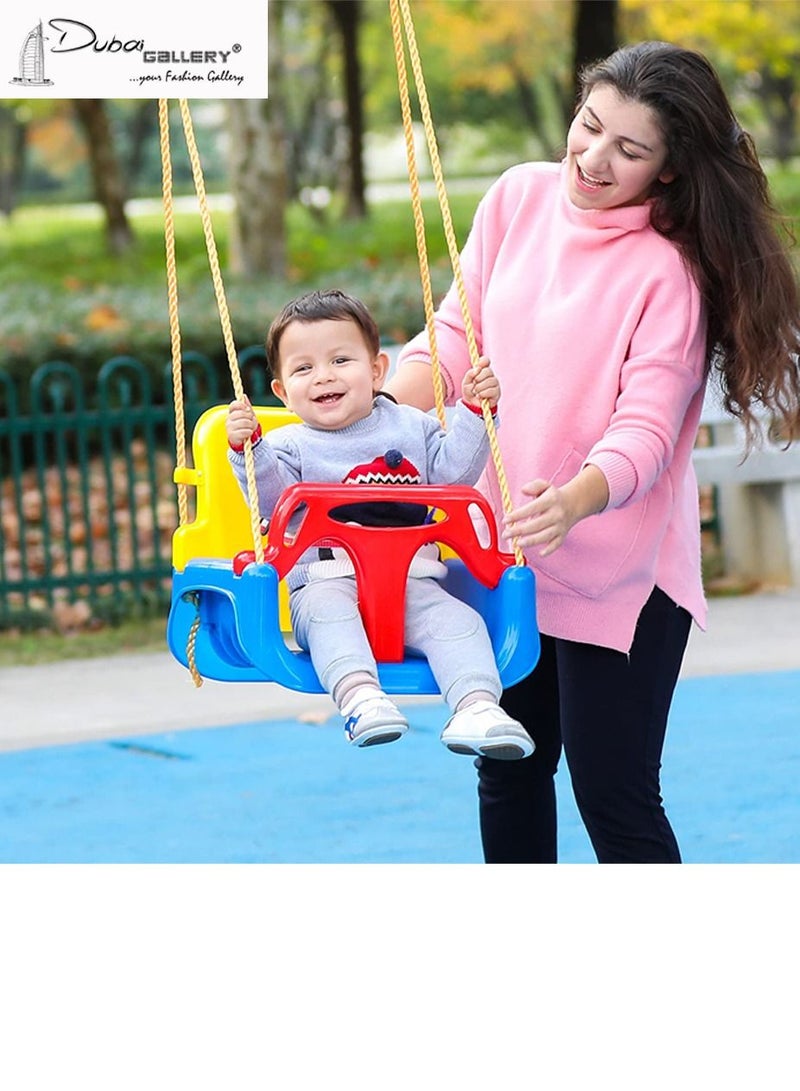 DubaiGallery Kids Swing Plastic Swings Seat Playing Swing Toy High Back Full Bucket Toddler Swing Seat Kids Outdoor Game Accessories for Children Kids Outside Swings - Image 1